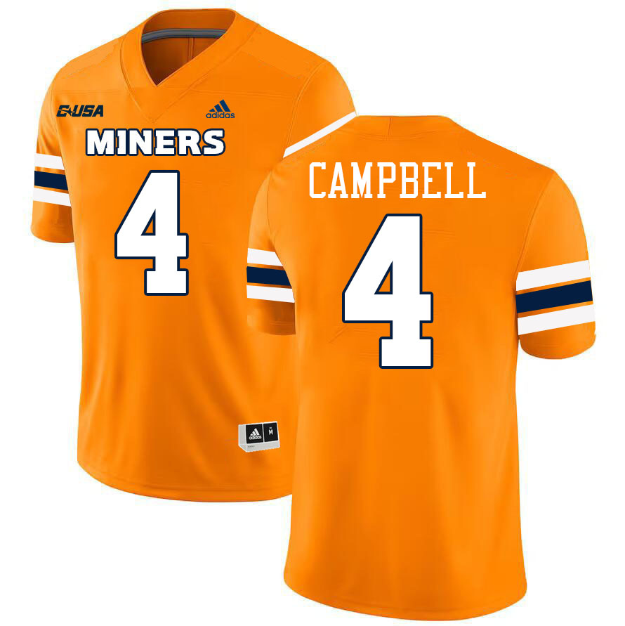 #4 Neil Campbell UTEP Jersey,UTEP Miners College Football Jersey,Uniforms-Orange